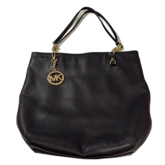 Michael Kors Leather tote with gold accents. Gently preloved - Picture 1 of 8